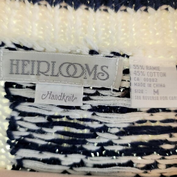 Heirloom Hand-Knit Golf Sweater Vest Medium Cardigan Retro Vintage Deadstock New - Picture 3 of 12